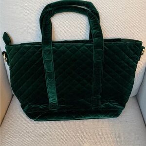 Stoney Clover Lane Quilted Green Velvet Tote